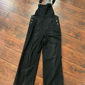 Women's Black Denim Overalls